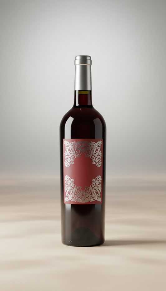 Estate red wine with silver lining