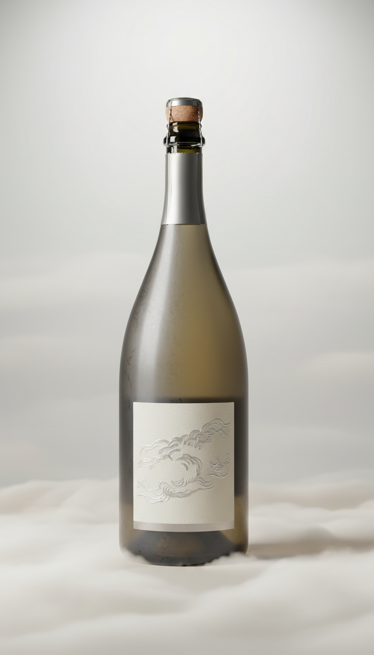 Champagne magnum with cloud motif